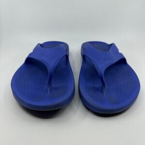 Oofos Slip On Sandals Women's US Sz 10 Men's 8 Navy Blue Open Toe Rubber Errands